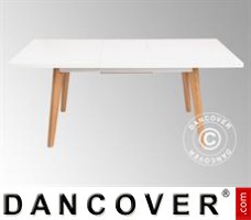 Uttrekkbart spisebord, Roma, 140/180x90x75cm, Hvit/Eik